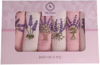 Набор вафельных полотенец кухонных Nilteks Lavender 30х50 см 6 шт (TC303375384)