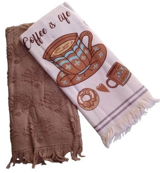 Набор хлопковых полотенец кухонных Nilteks Coffee 40х60 см 2 шт (TC303375387)
