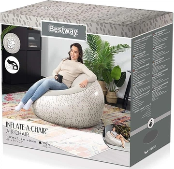 Fotel dmuchany Bestway 75052 Szary (5908220472452)