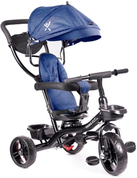 Rowerek trójkołowy Trike Fix Lite Spacerówka 3w1 Obracany 360° Granatowy (5903039718241)