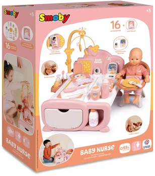 Ігровий центр Smoby Baby Nurse Дитяча кімната зі звуковим ефектом та аксесуарами 7600220393 (3032162203934)