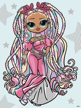 Obraz do malowania po numerach Ideyka L.O.L. Surprise! O.M.G. Fashion Show Twist Queen z kryształkami 30x40 cm KHO6274 (4823104371212)