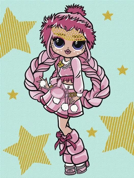 Obraz do malowania po numerach Ideyka L.O.L. Surprise! O.M.G. Fashion Show La Rose z dżetami 30x40 cm KHO6271 (4823104371205)