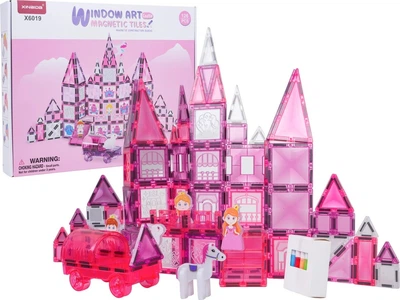 Конструктор магнітний Рожева принцеса 126 елементів ZKL.X6019 (5903864973822)