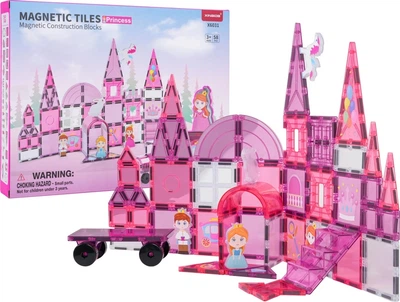 Klocki konstrukcyjne magnetyczne Księżniczka różowa 58 elementów ZKL.X6031 (5903864973839)