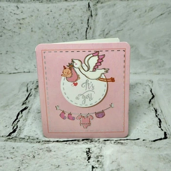 Открытка мини подарочная It's a girl Baby Shower 7,1х8,2 см 5503-172