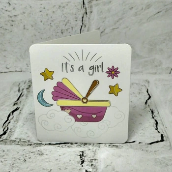 Открытка мини подарочная It's a girl Baby Shower 7,1х8,2 см 5503-176