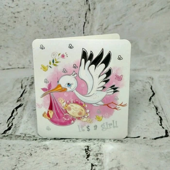 Открытка мини подарочная It's a girl Baby Shower 7,1х8,2 см 5503-173