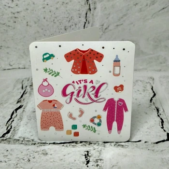 Открытка мини подарочная It's a girl Baby Shower 7,1х8,2 см 5503-175
