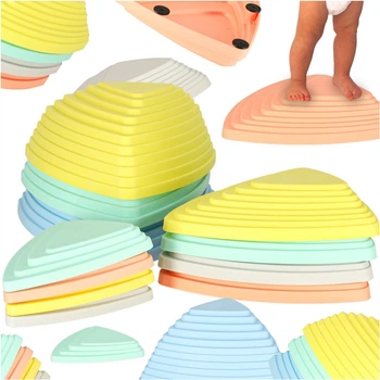 Ścieżka sensoryczna KIK do treningu równowagi, 11 pastelowych kamieni KX3170 (5903039765719)