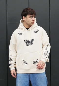 Худи мужское стаф бабочка оверсайз на флисе спортивное Staff butterfly oversize fleece L (370954)