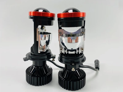 Лампа светодиодная комплект 2 шт 12V 65W set (реальных ваттов) LED + линза + 6000К IP67 цоколь H4