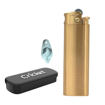 Зажигалка Cricket Turbo Metal Gold (турбо)