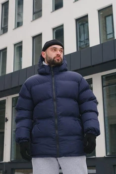 Зимний мужской пуховик Int Oversize синий S