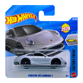 Машинка Базовая Hot Wheels Porsche 911 Carrera T Factory Fresh 1:64 JJH33 Grey