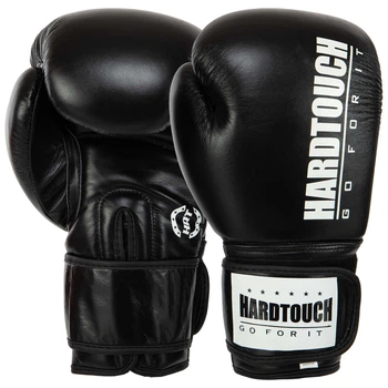 Перчатки боксерские кожаные HARD TOUCH BO-7714 12 унции черный