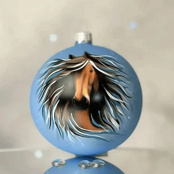 Новогодний шар на елку Santa Shop Символ года 2026 Стрімкий кінь Голубой 8,5 см (4820001234091)