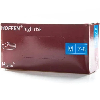 Рукавички латексні щільні High Risk (14.5 г) HOFFEN (Hoff Medical) (50 шт./уп.) р.M