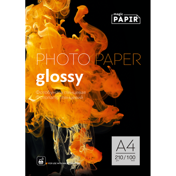 Глянцевая фотобумага A4 210 г./м. (100 листов) PAPIR для принтера