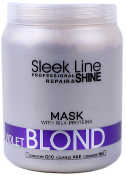 Maska Stapiz Sleek Line z jedwabiem do włosów blond zapewniająca platynowy odcień 1000 ml (5906874553404)