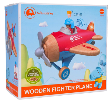 Zestaw do zabawy Drewniany samolot Czerwony ZDR.WB008C.CR (5903864971286)