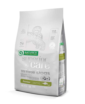 Сухой беззерновой корм Natures Protection Superior Care White Dogs Grain Free Junior Small & Mini Breeds White Dogs для юниоров мелких пород з белой рыбой 10 кг