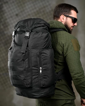 Тактический рюкзак 70 л Va Black водоотталкивающий туристический с системой Molle