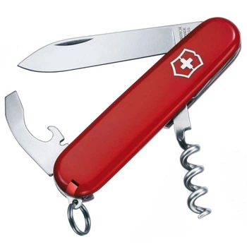 Ніж складаний, мультитул Victorinox Waiter Ukraine (84мм, 9 функцій), червоно-чорний 0.3303.1.3