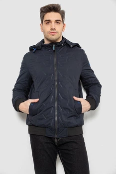 Куртка мужская демисезонная с капюшоном, цвет синий, 244RL-9882AL, AGER, размер M