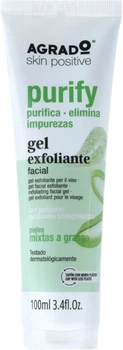 Гель для очищення обличчя Agrado Purify Facial Exfoliating Gel Відлущуючий з Алое вера 100 мл (8433295096847)