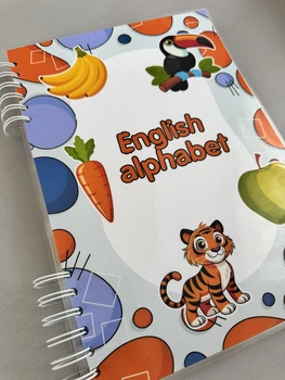 Книжечка на липучках "Английский алфавит для детей с прописами "