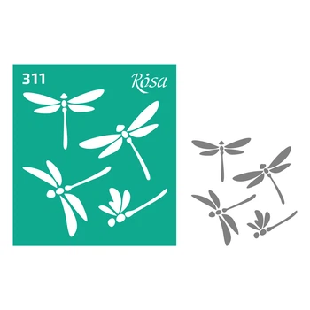 Трафарет багаторазовий самоклеючий Rosa № 311 Комахи 9 х 10 см (3625248)