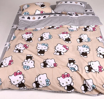 Комплект постільної білизни Бязь Beige Hello Kitty 143х210 см