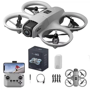 Квадрокоптер GT3 серый – дрон с 4K камерой, FPV, датчики препятствий, оптическое позиционирование, дальность до 10 минут, до 100 м, аккумулятор 500 мА·ч 3,7 В, серый
