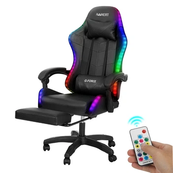 Кресло геймерское с подсветкой Hanert G-Force Black + RGB