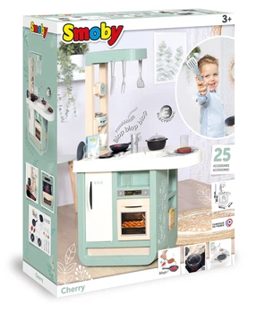 Інтерактивна кухня Smoby Toys Черрі зі звуковим ефектом 25 аксесуарів 66 х 32 х 96 см (310914) (3032163109143)