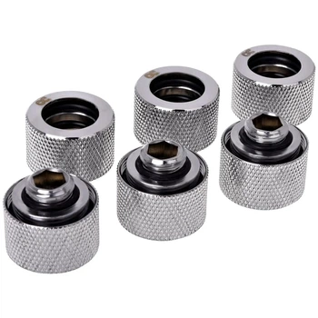 Фітинг Alphacool HT 16mm HardTube compression fitting G1/4 6-pack Chrome (17384)