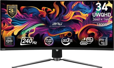 Монітор 34" MSI MPG 341CQPX 2К QD-OLED 240 Гц Б/В