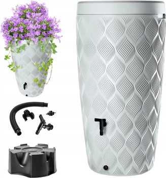 Zbiornik na deszczówkę z podstawką Kadax Reveret 240 L Biały