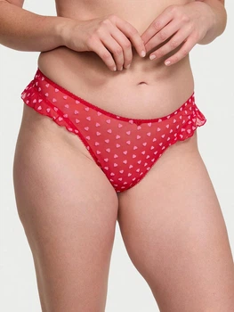 Жіночі трусики Victoria's Secret (34312955164399) Tease High-Leg Scoop Thong XS червоні