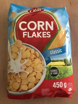 Кукурузные хлопья OBST Corn Flakes 450г быстрого приготовления с витаминами и железом (КП-00033)