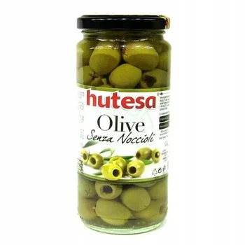 Оливки Hutesa Зеленые без косточек 340 г Фаршированные перцем (ОЗ-00013)