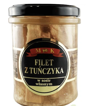 Філе тунця MK Філе з тунця 200г у власному соку скляна банка (ФТ-000024)