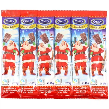 Шоколад на палочке ONLY Choco Санта молочный 90г (ЦШ-00084)