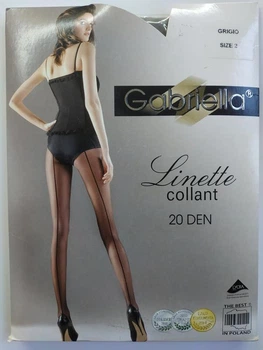 Колготки з швом Gabriella Linette collant 20 den 2 grigio