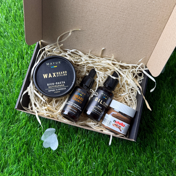 Подарочный мужской набор для бороды и волос TM Mayur 4в1