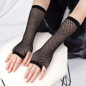 Мітенки в сіточку довгі honey fashion accessories s/m/l чорні (30к003)