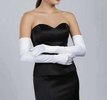 Довгі рукавички honey fashion accessories s/m/l білі (30к012)