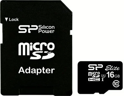 Карта памʼяті Silicon Power Elite microSDHC 16GB UHS-I U1 + SD-адаптер (SP016GBSTHBU1V10SP)