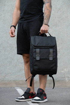 Мужской Городской Молодежный Рюкзак для ноутбука Black Oxford Without - (367307)